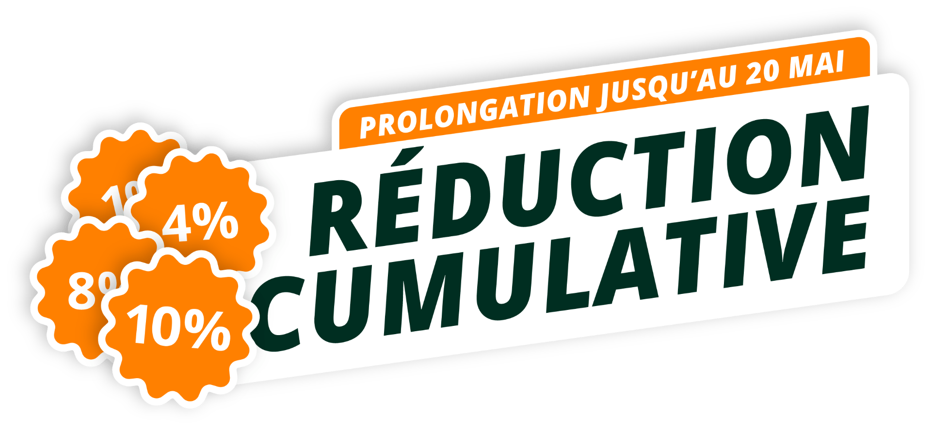 Réduction cumulative prolongation jusqu'au 20 mai.
