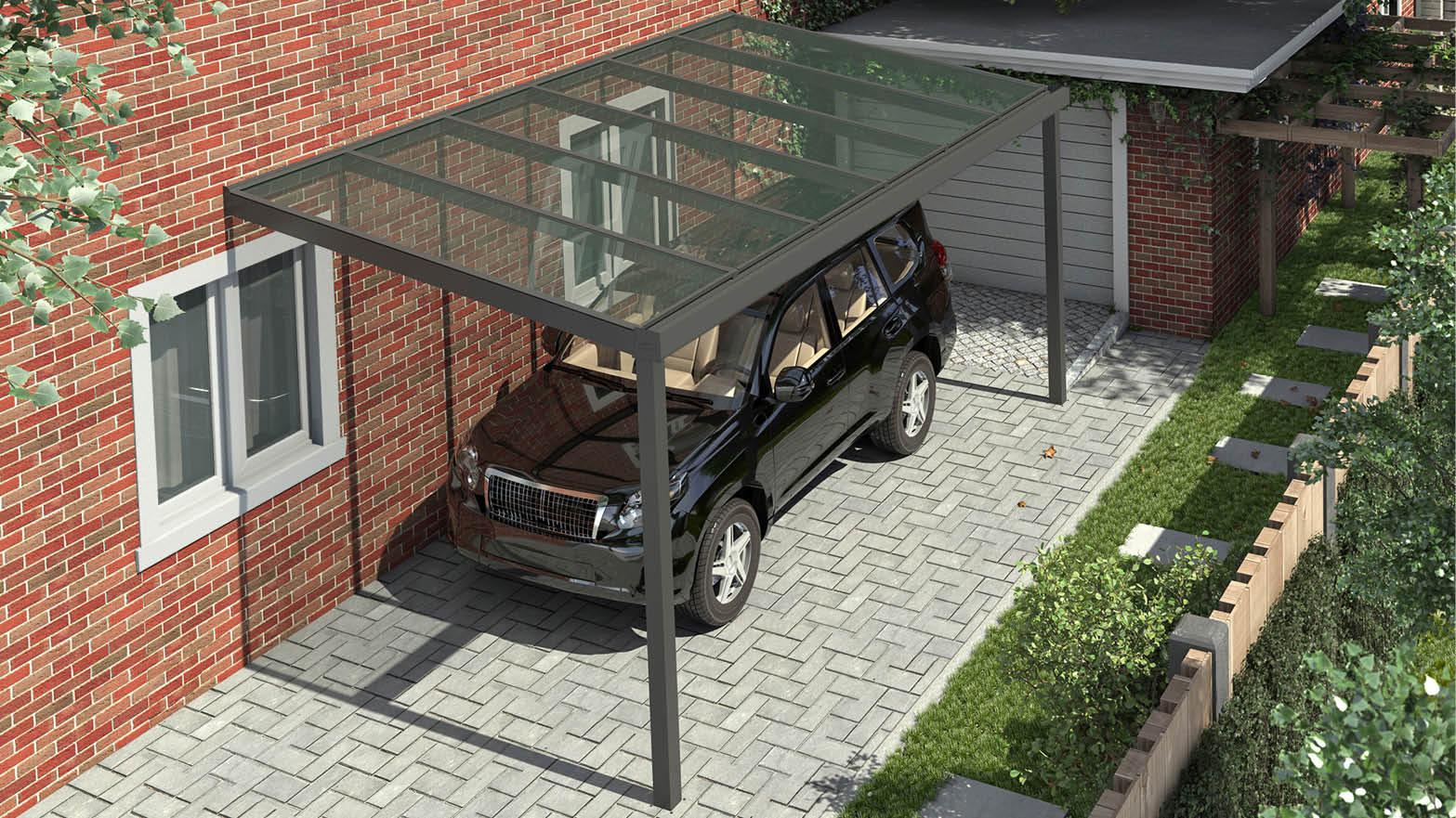 Carport avec toit en verre