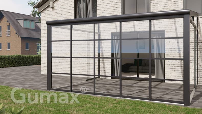 Exemple de porte industrielle verrière en anthracite mat Exemple de porte industrielle verrière en anthracite mat