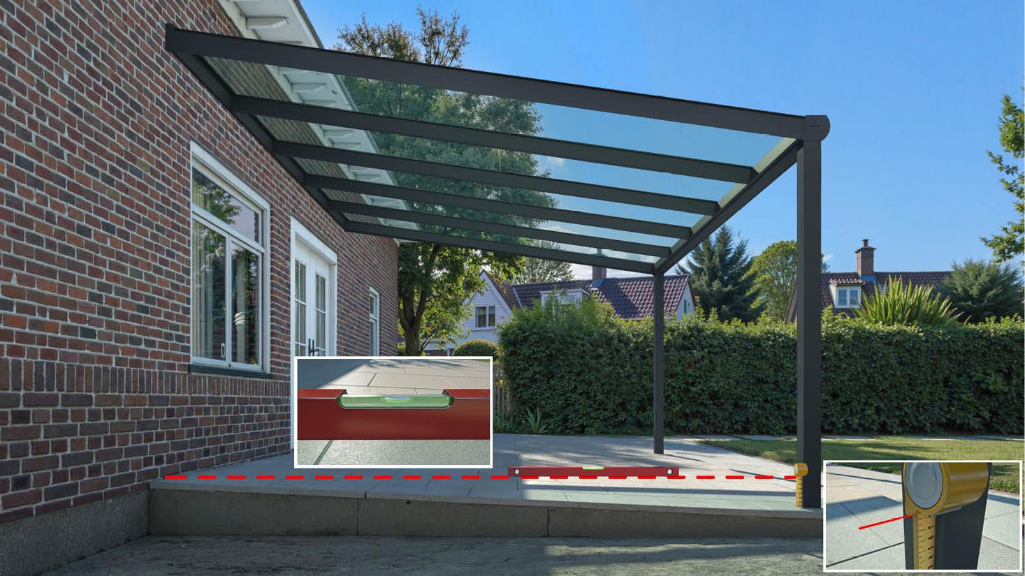 Mesurer la pente de la terrasse