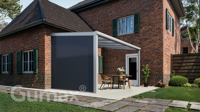Paroi latérale en aluminium avec panneaux anthracite 2301mm à 2500mm