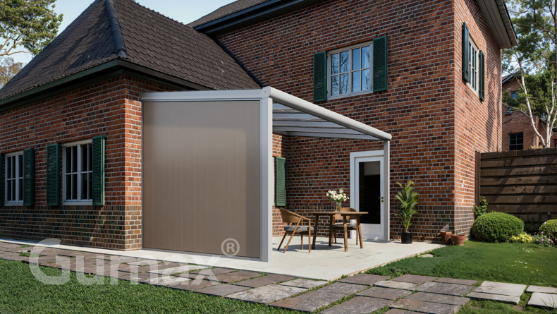 Paroi latérale en aluminium avec panneaux gris-beige 2301mm à 2500mm