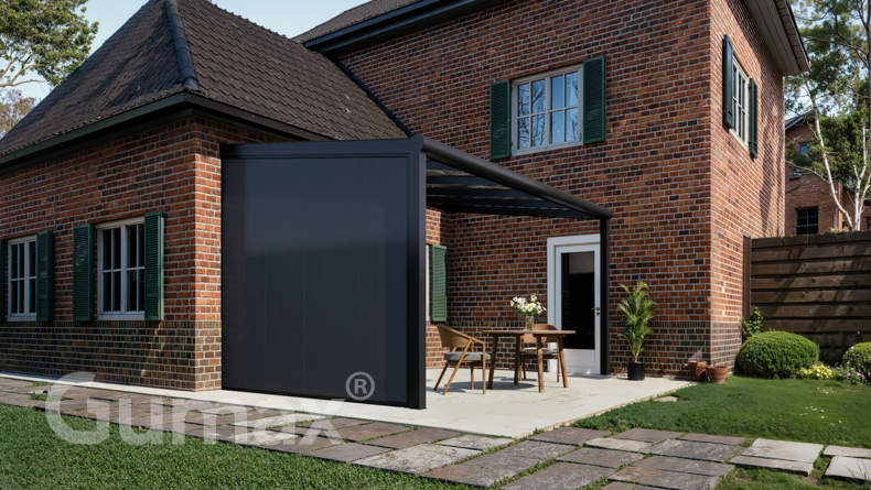Paroi latérale en aluminium avec panneaux anthracite 2301mm à 2500mm