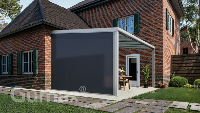 Paroi latérale en aluminium avec panneaux anthracite 2301mm à 2500mm