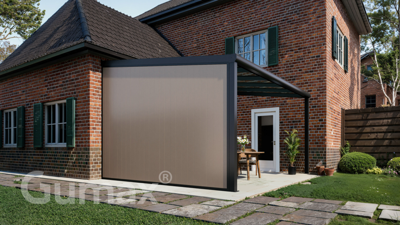 Paroi latérale en aluminium avec panneaux gris-beige 2301mm à 2500mm