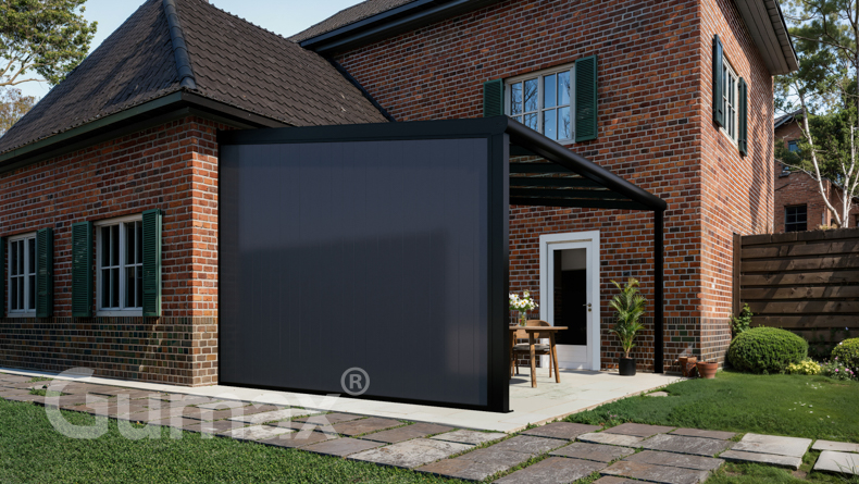 Paroi latérale en aluminium avec panneaux anthracite 2301mm à 2500mm