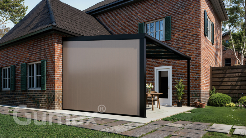Paroi latérale en aluminium avec panneaux gris-beige 2301mm à 2500mm