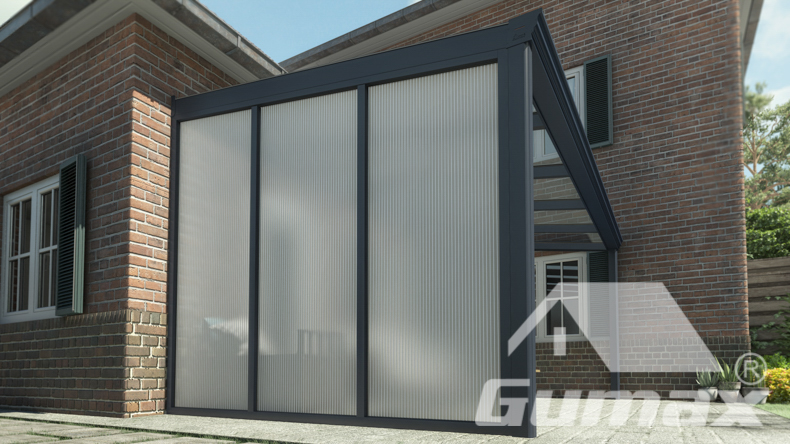 Paroi latérale en polycarbonate opale