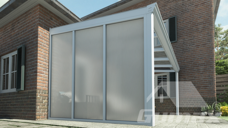 Paroi latérale en polycarbonate opale