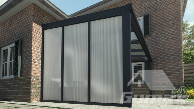 Paroi latérale en polycarbonate opale